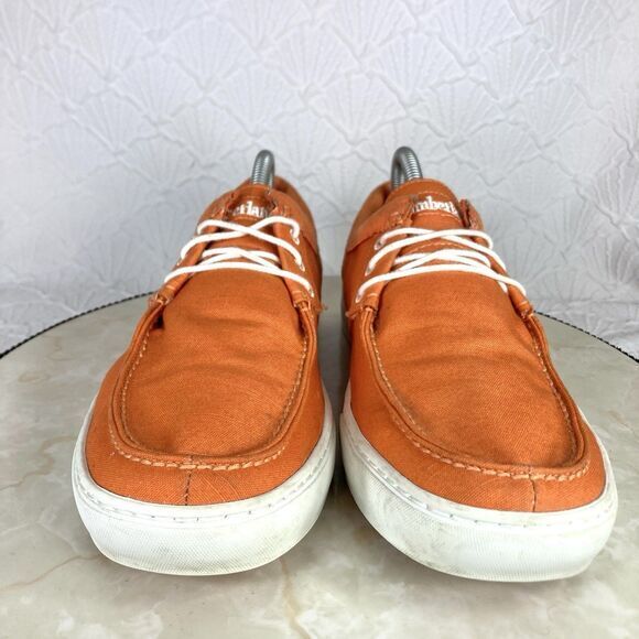 Timberland Earth Keepers Lace-Up Shoes Mens Sz 8.5 Orange Casual Preppy Loafers - Picture 3 of 12